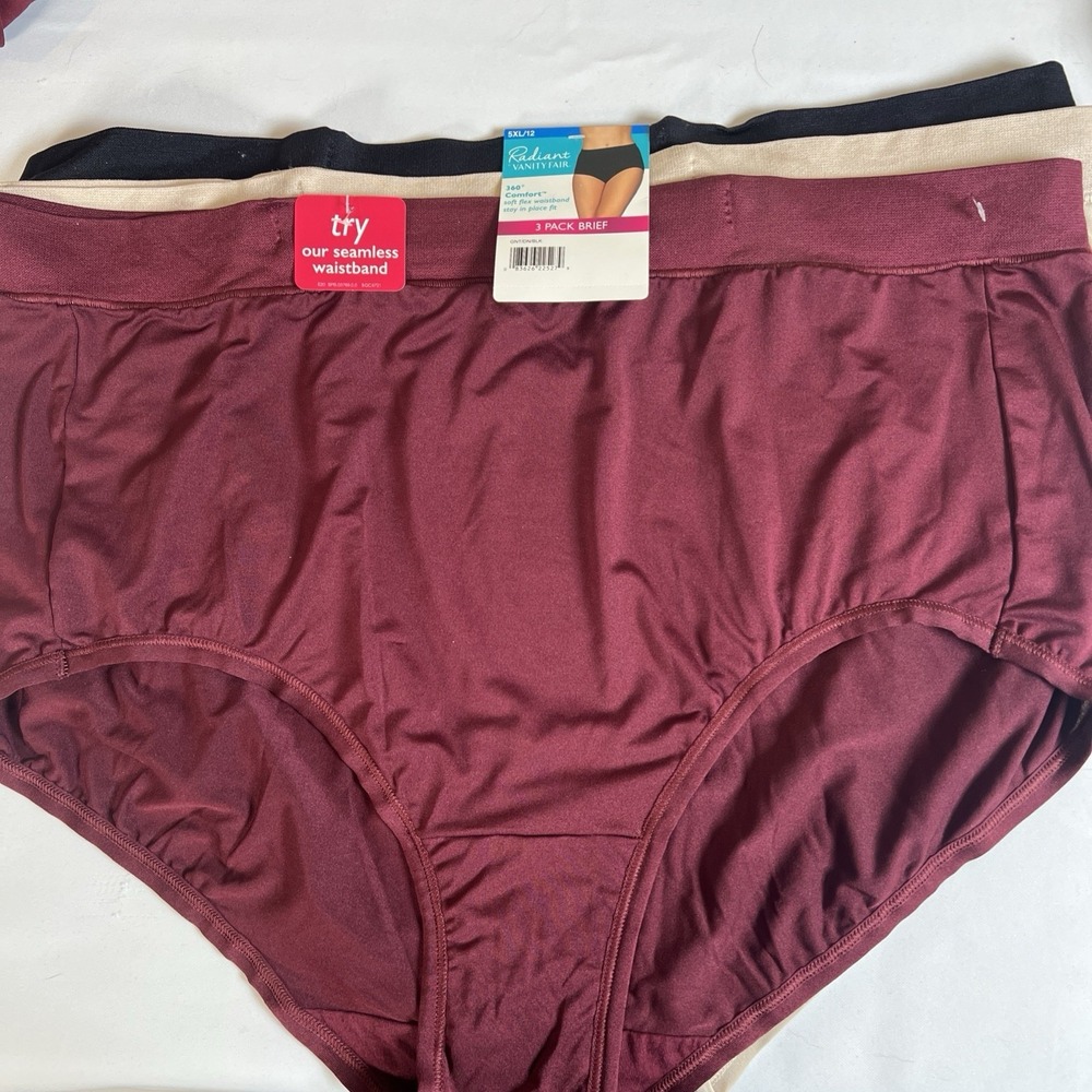 Womens 3 Pack Total Radiant - Vanity Fair 360 SOFT Flex Briefs - 5XL -12